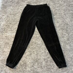 Gil Rodriguez Black Velour Jogger Pants Size S